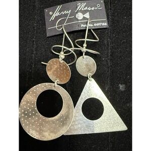 Harry Mason Classic EARSPIRAL Dangle Earrings STERLING SILVER  Geometric On Card